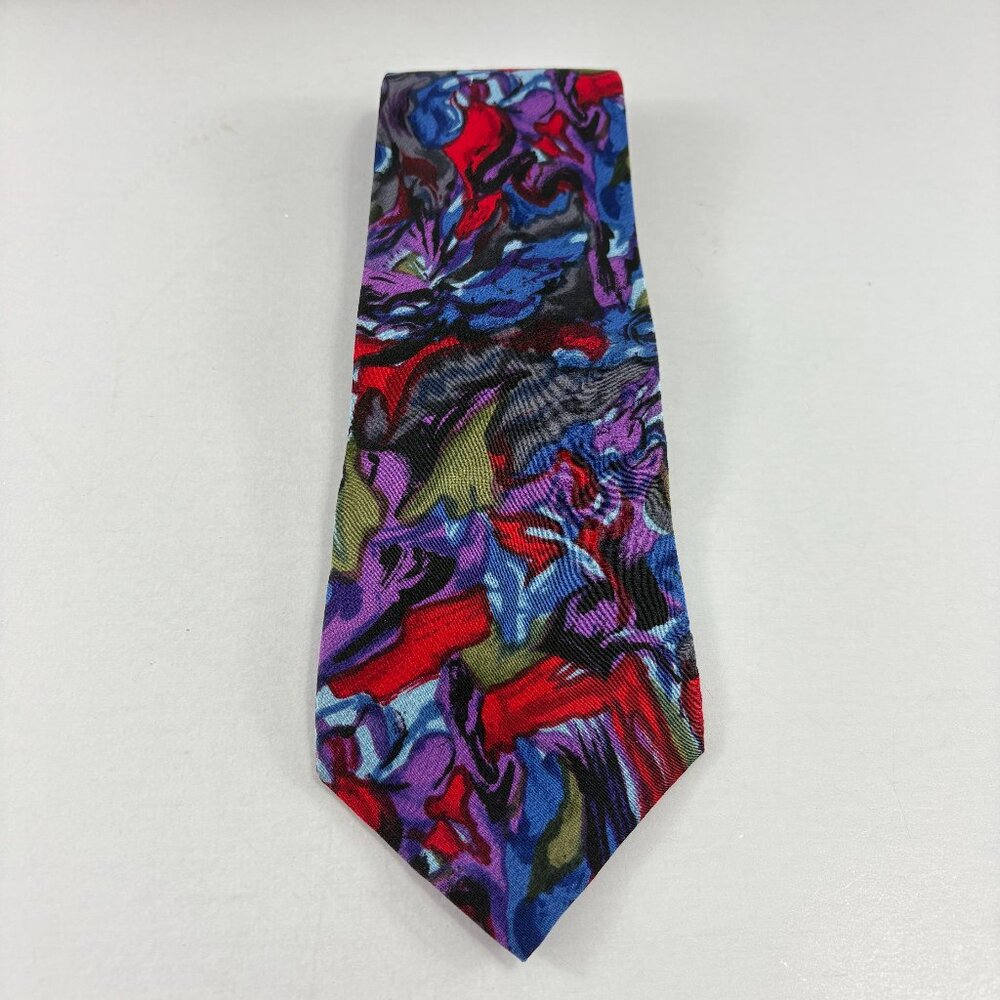 J. Garcia Drummers Collection Six Multi Abstract Men's Tie 4" x 60" Vintage
